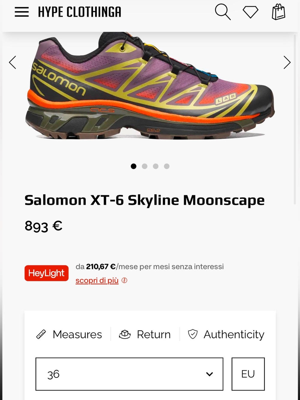 Salomon XT-6 Skyline Moonscape Sneakers - Picture 8 of 11